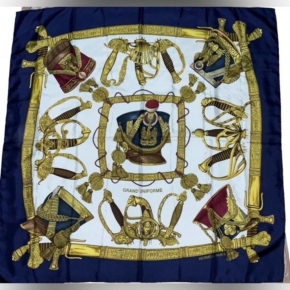 HERMÈS “Grand Uniforme” 100% Silk Scarf